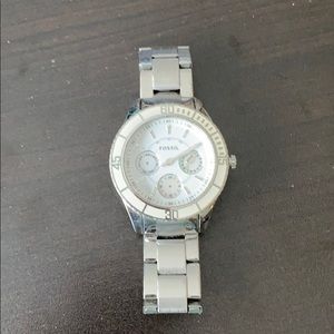 Fossil watch in silver